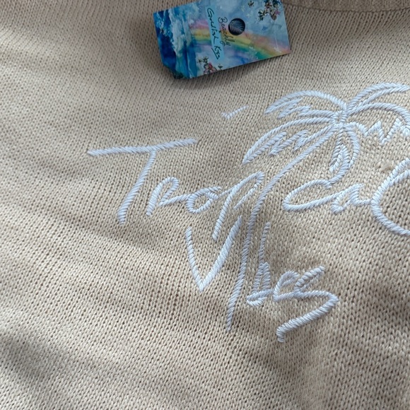 Tropical Vibes Cream Crewneck Sweater - Women's - Picture 4 of 6